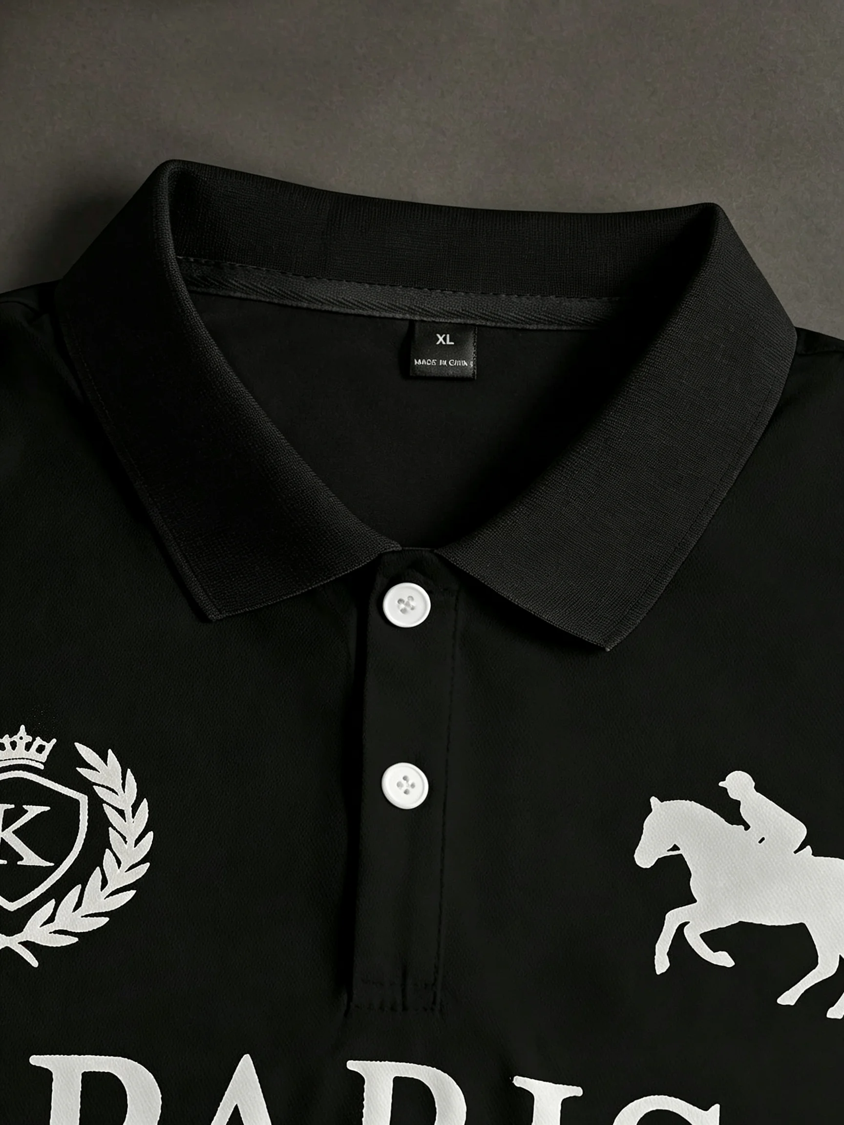 Men's Casual Street Style Loose-fitting Printed Polo Shirt, Suitable for Casual Outings Summe Simple Stylish Hip-hop Y2K Rock