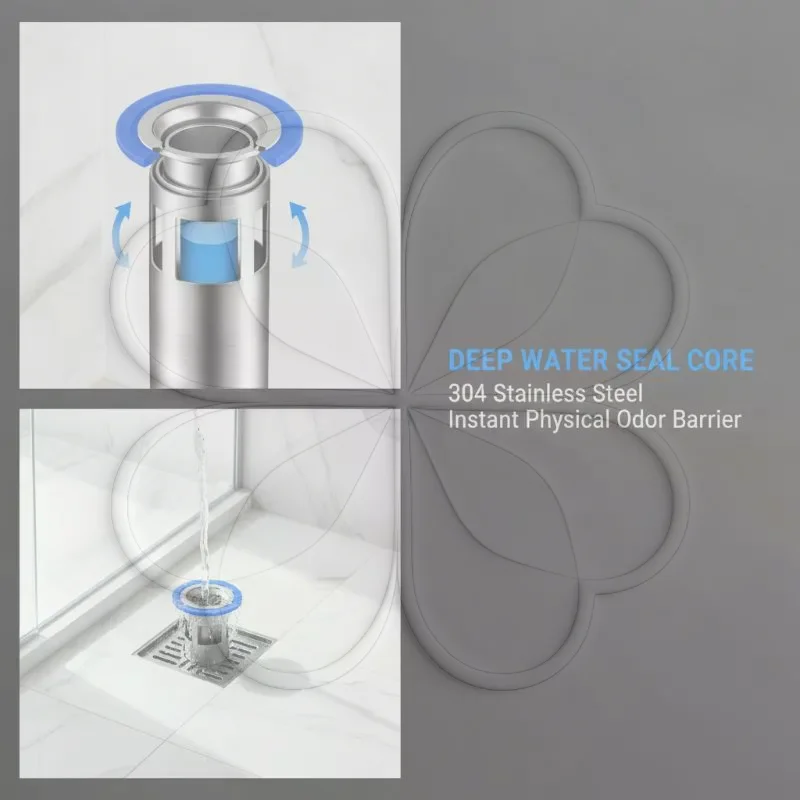 Stainless Steel Drain Insert Odor Stop Anti-Insect BPA Free Drain Filter for Kitchen Sink Bathroom Shower Bathtub