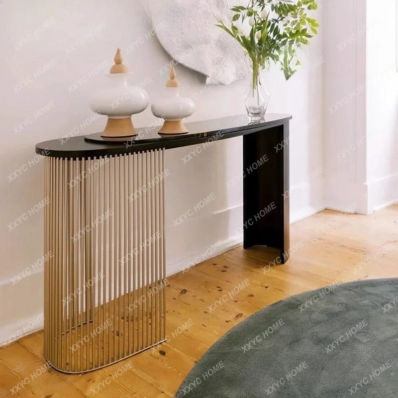 Furniture Modern Simple Entrance Table Hotel Lobby Reception Desk Light  Luxury Premium Entrance Desk