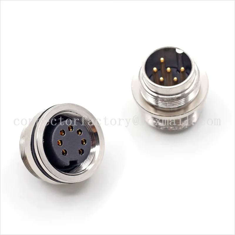 M16 2 3 4 5 6 7 8 12 14 16 19 24 Pin Waterproof IP67 Aviation Male Female Welding Type Socket With 30cm Cable Threaded Connector