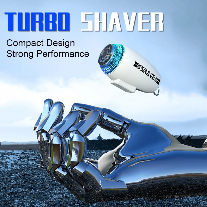 Mini Electric Turbo Design Travel Shaver For Men Washable Rechargeable Portable Painless Cordless Trimmer Knive Face Beard Razor