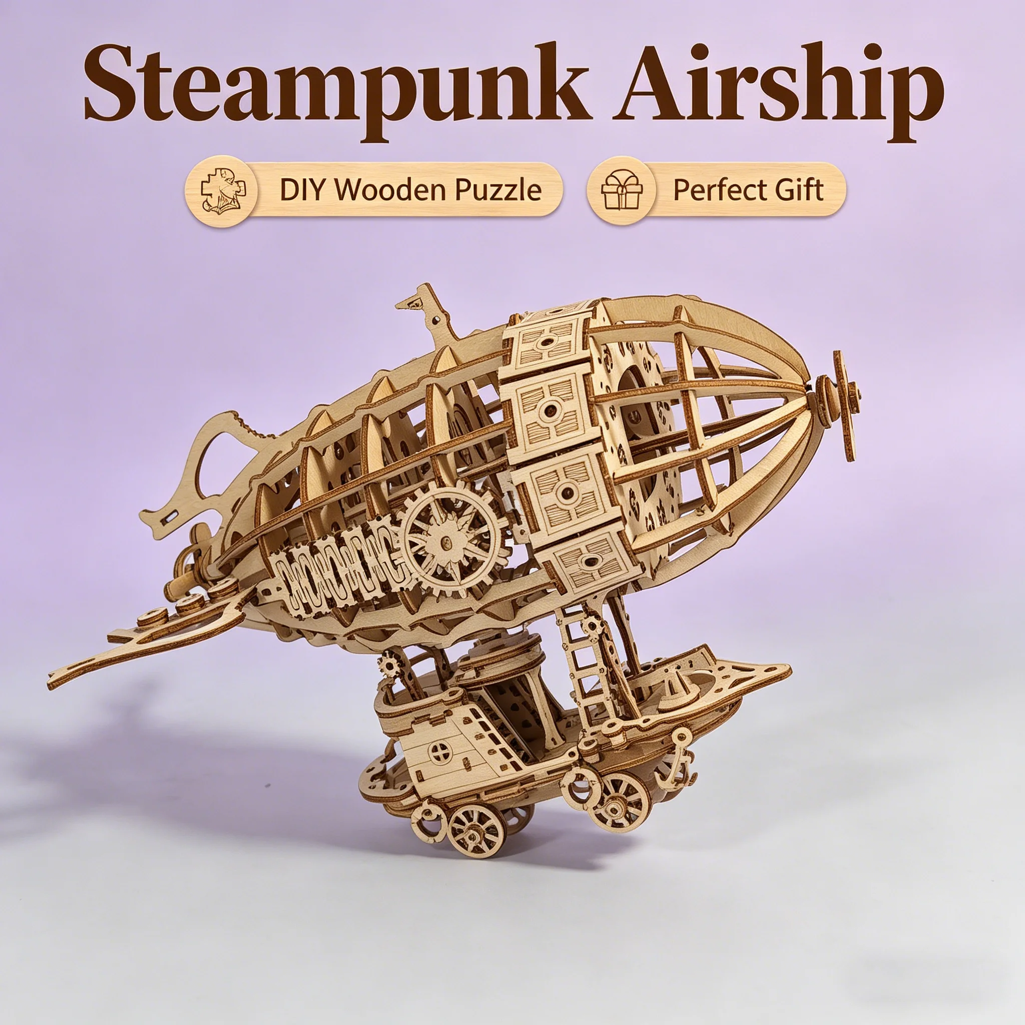 

3D-модель дирижабля-головоломки, набор для сборки деревянной модели дирижабля своими руками, креативный подарок на праздники и день рождения