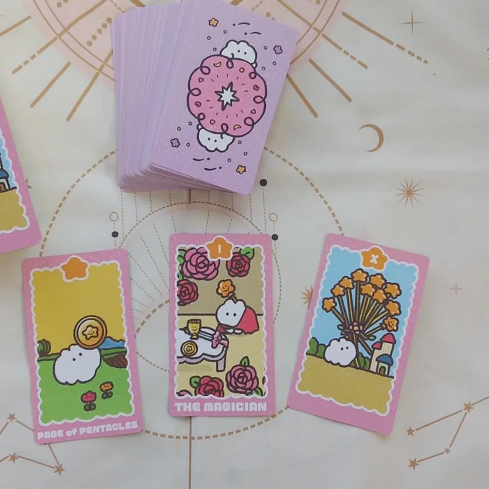 10.3*6cm Mokmok Chan Tarot 78 Pcs Kawaii Tarot Cards Soothing and