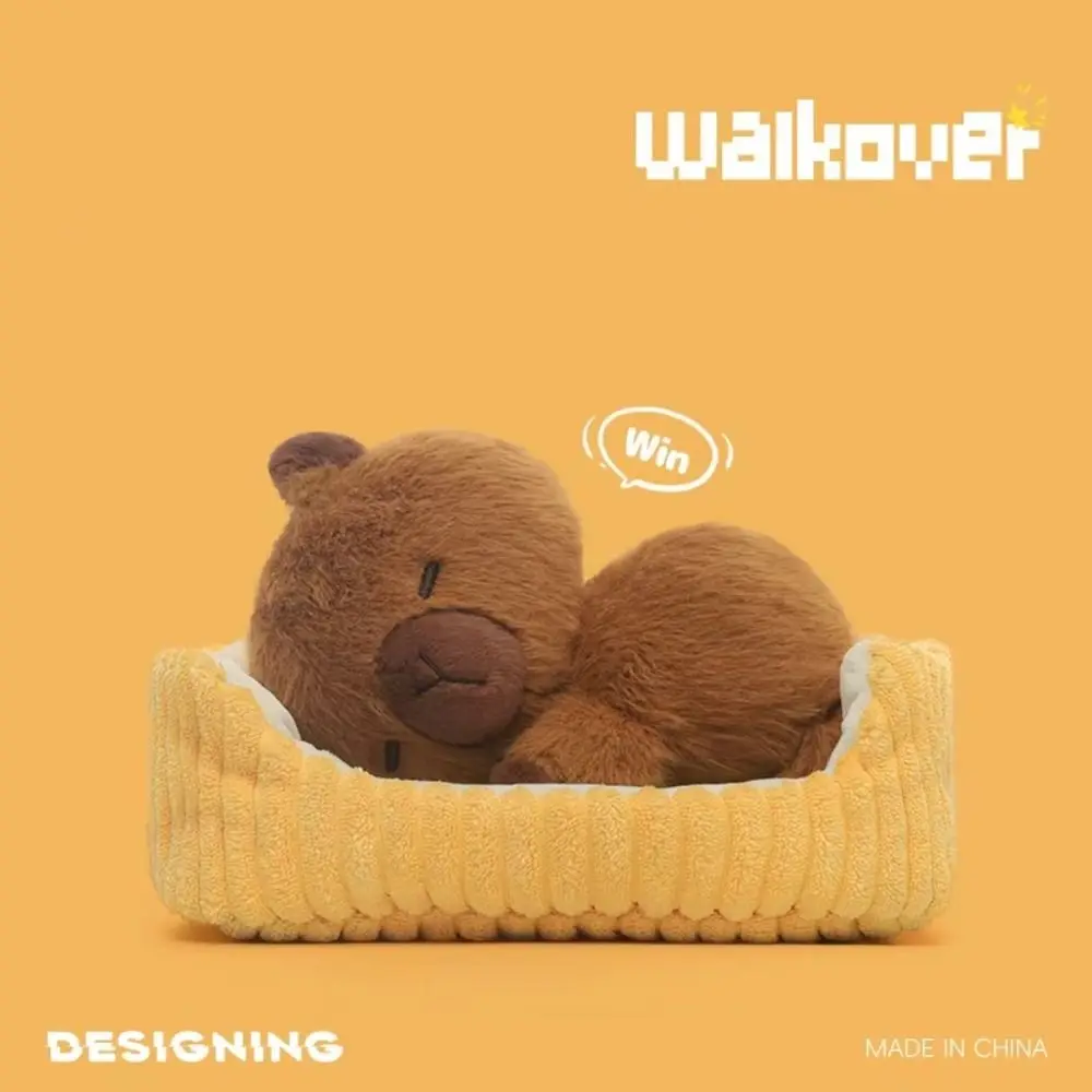 봉제 인형 누워있는 카피바라 귀여운 플러시 인형 홈 장식 검은 고양이 플러시 인형 카와이 둥지 있는 누워있는 새끼 고양이 강아지 어린이 장난감