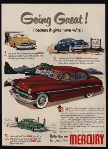 1p,1950 4-дверный красный автомобиль — желтый трансформируемый — отлично! -Знак олова