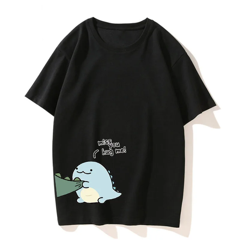 تي شيرت مقترن بتي شيرت ديناصور مزدوج، قميص صيفي كاجوال عالي الجودة، تي شيرت بأكمام قصيرة على طراز الزوجين #5