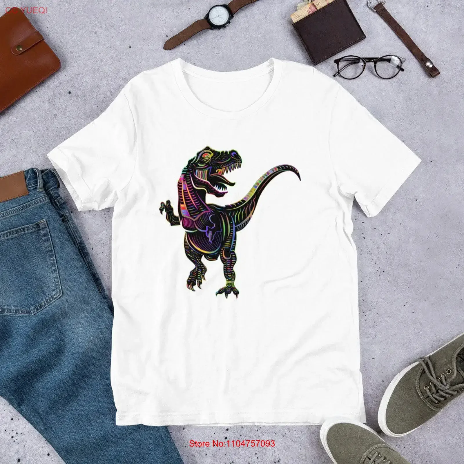 T Rex Dinosaur Cotton Shirt For men women vintage Washed fashion Stylish Versatile streetwear Casual Breathable Unisex