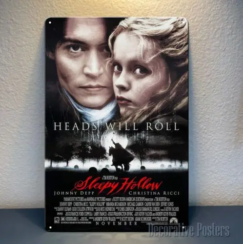 Sleepy Hollow Johnny Depp - Póster Metálico de la Película, Letrero de Metal, Placa Coleccionable de 20x30cm - Aluminio