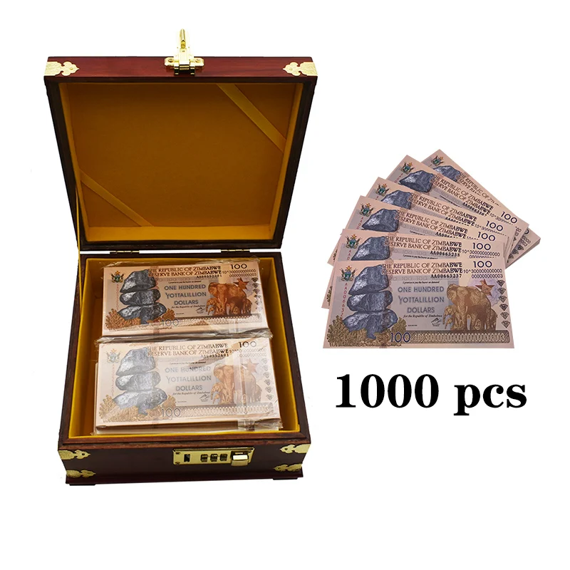 Zimbabwe One Hundred Yottalillion Dollars Banknote with UV Light Serial Number Paper For Collection Gift