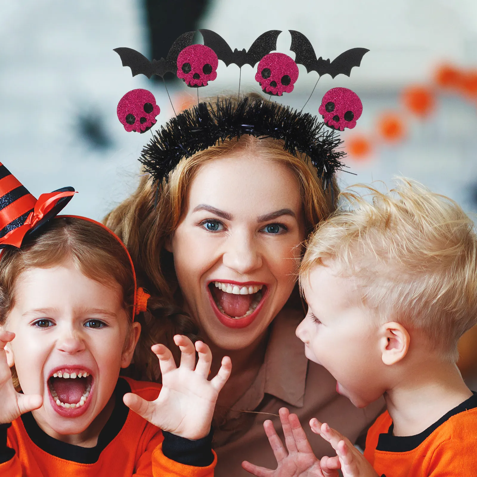 Halloween Skull Headband Costume Accessory for Carnival Day of The Dead Masquerade Parties Cosplay Photography Props Party Hair