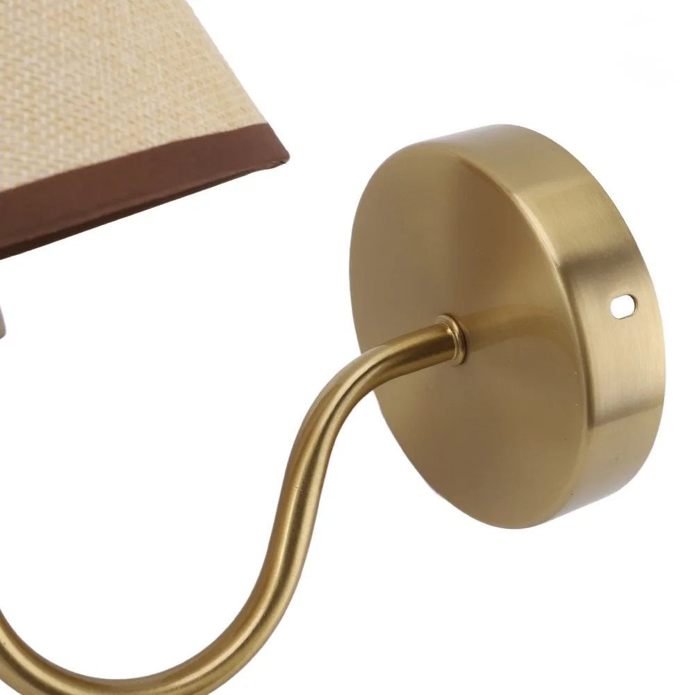 Decorative Linen Wall Lamp Iron Base Soft Fabric Shade Wall Sconce Lamp 110-220V E26 E27 Bulb Compatible Wall Light Entryway