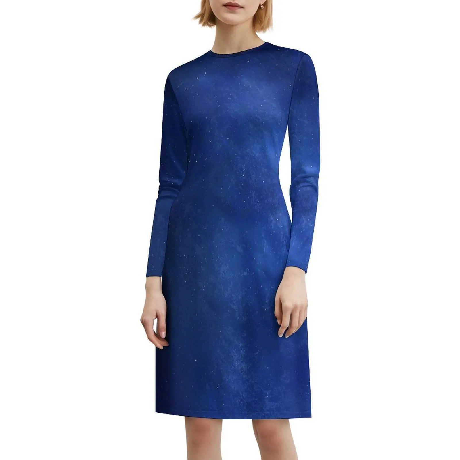 Azul escuro noite a linha vestido feminino hip hop streetwear vestido gráfico impressão festa clube wear plus size azul escuro para sua moda