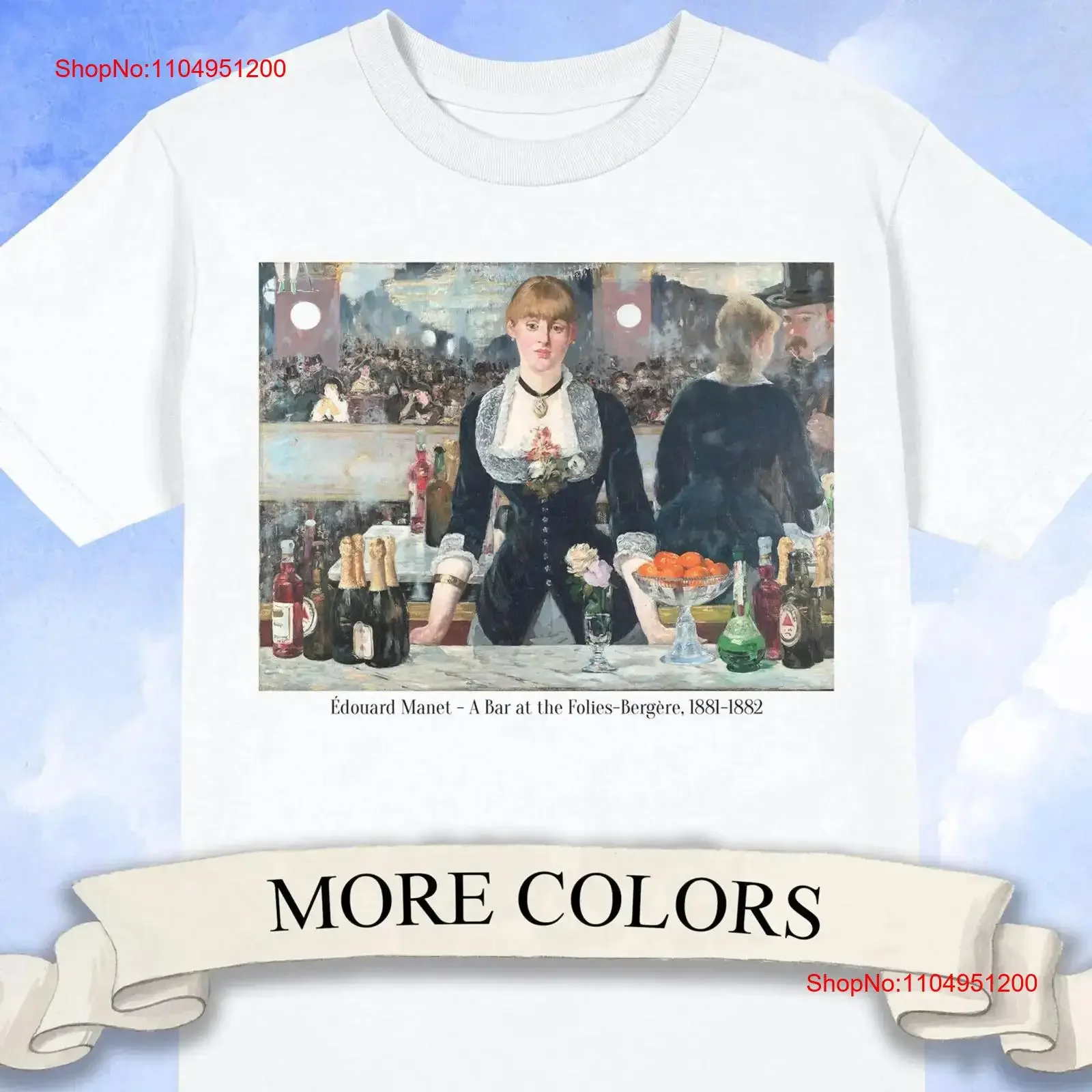 Edouard Manet A Bar at the Folies Bergère T Shirt Art History teacher gift vintage Washed Breathable Versatile designer clothes