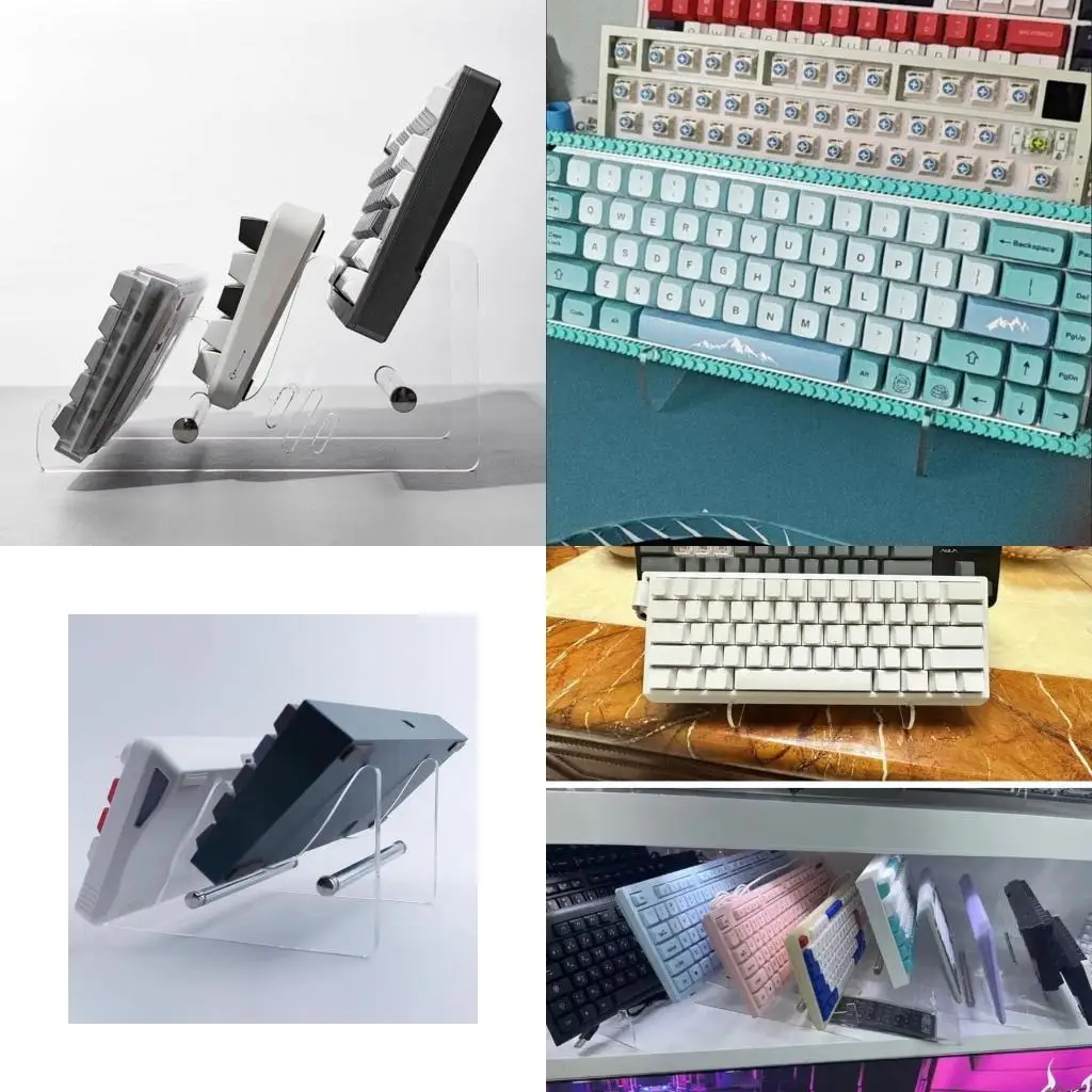 

R53C Acrylic Keyboard Holder Display Stand Mechanical Keyboard Holders Storage Stands Tray for Tablet Picture Frames