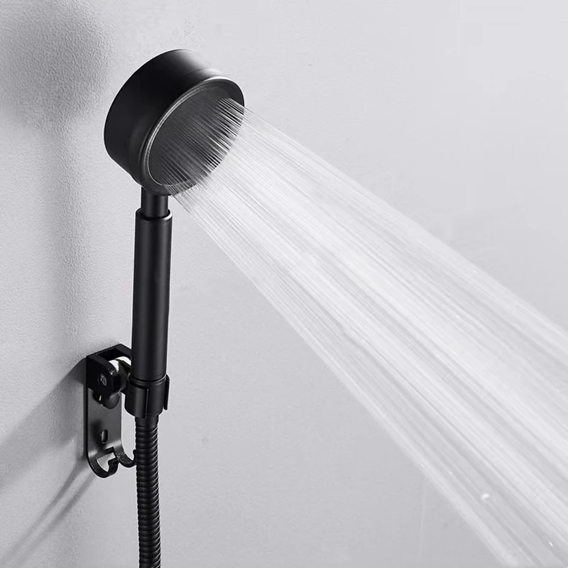 Superior Black Shower Head Shower System Set High Pressure Water Saving Rainfall Shower Hose Holder Set Stainless Steel 304 Type