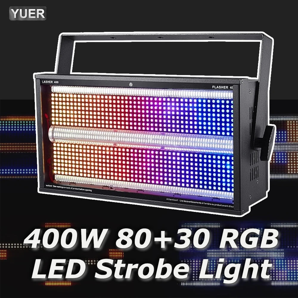 

400W LED 80+30 Segment RGB + White Strobe Washing Effect Stage Lighting Party Dj Disco Indoor Club Bar Strobe Lights DMX Control