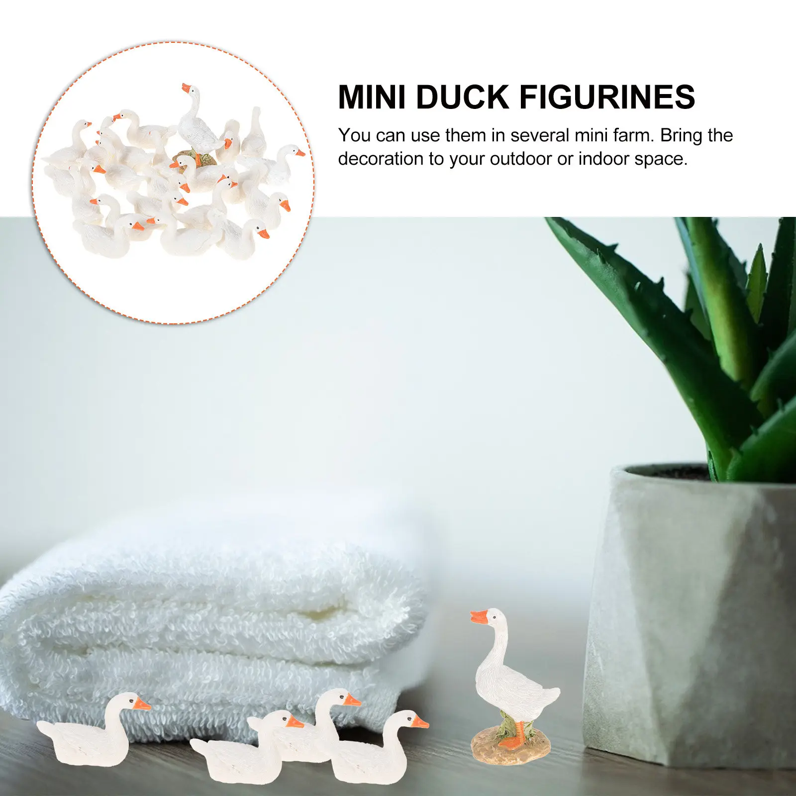 26Pcs Miniature Duck Garden Ornaments Resin Micro Landscape Dairy Duck Adornments for Bonsai Home Outdoor Decoration Miniature
