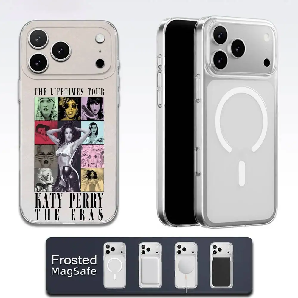 حافظة هاتف K-Katy P-Perry 143 WOMANS WORLD لهاتف iPhone 17,16,15,14,13,12,11,Pro,Max,Plus,E,Air,Mini Magsafe بلوري شفاف