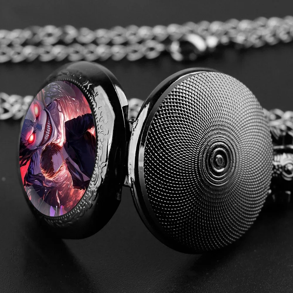 أنيمي مذكرة الموت زجاج قبة ساعة جيب المرأة قلادة قلادة ساعة رجالية كرونوغراف هدية للأصدقاء Reloj De Bolsillo