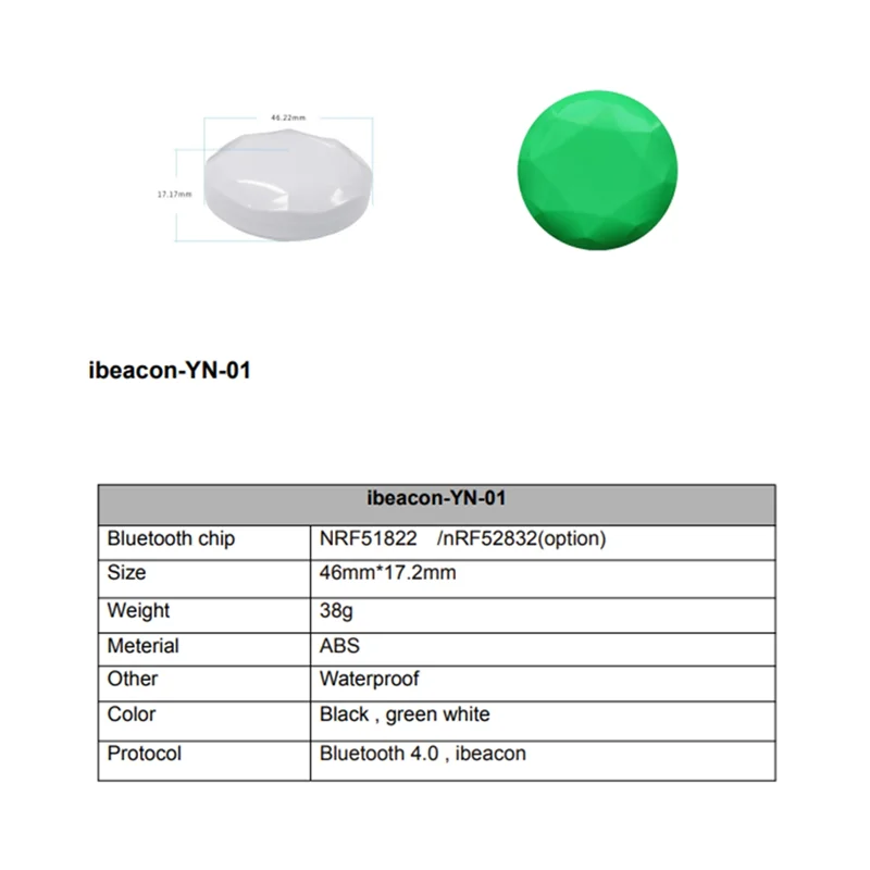 ABFN-1Pcs NRF51822 منارة بلوتوث Ble4.2 وحدة تحديد المواقع منارة Eddystone Ibeacon أسود