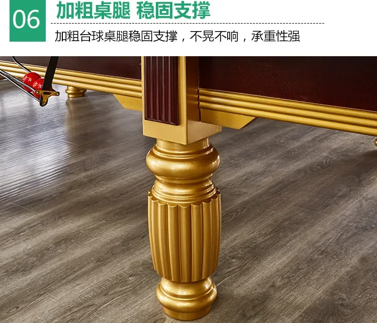 2026 10ft Professional Snooker Pool Table with Slate Cushion and Solid Wood Frame Cue Includedpromote sales