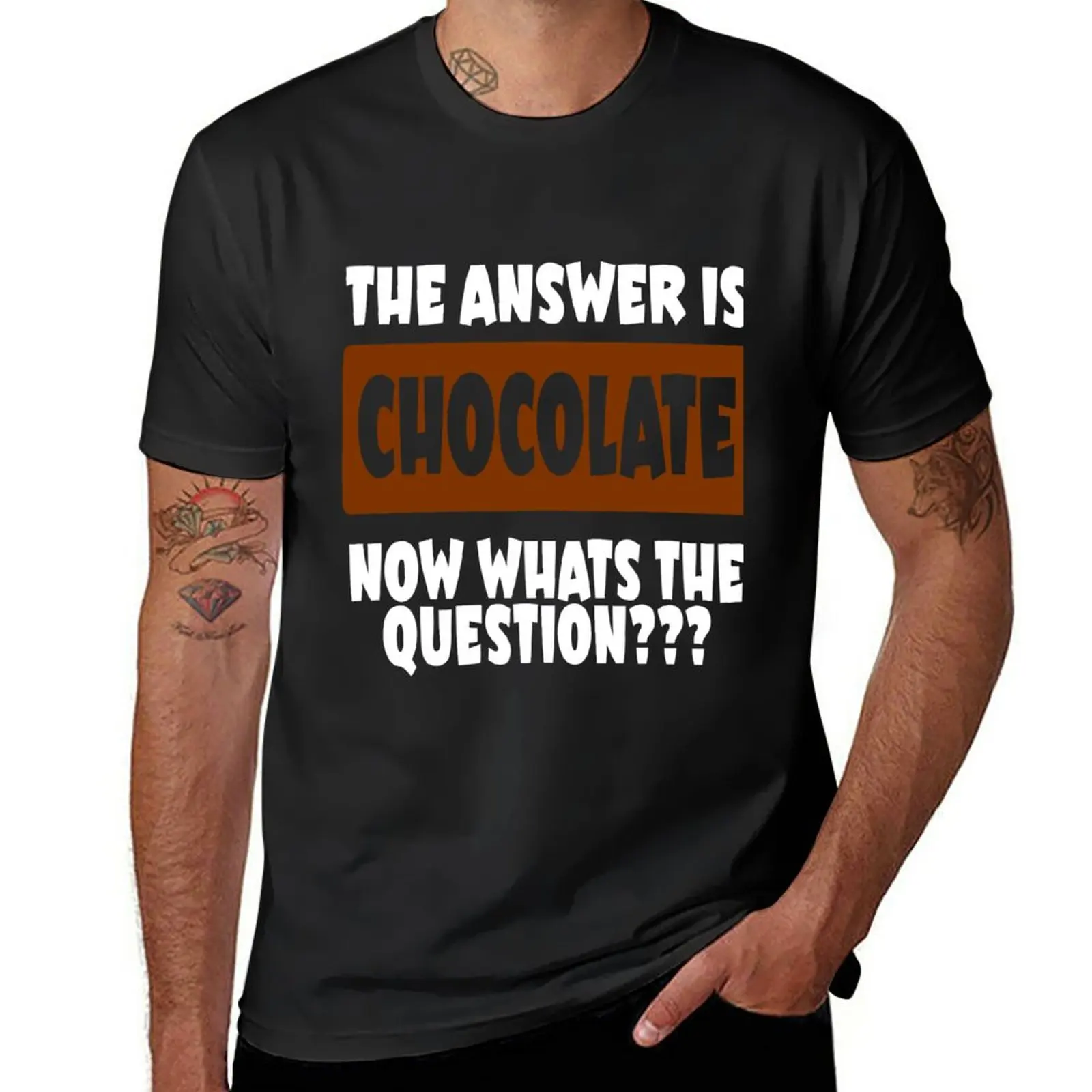 Chocolate is the Answer T-Shirt plus size t shirts Short t-shirt Anime t-shirt black t shirts mens graphic t-shirts funny