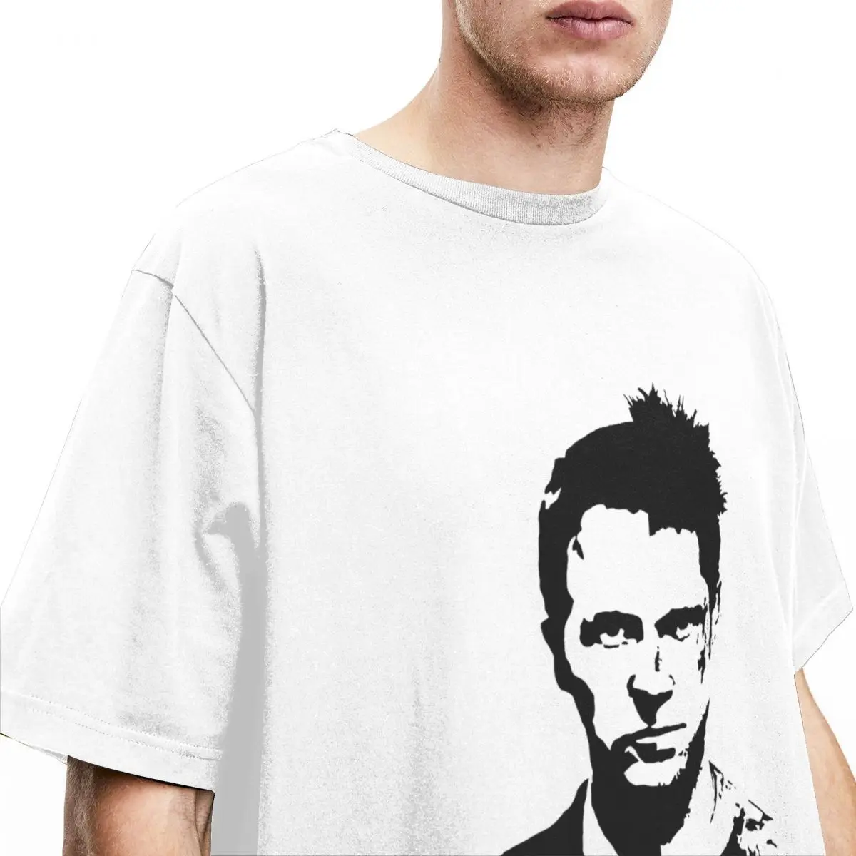 Fight Club Movie T-Shirt for Men Tyler Durden Fun 100% Cotton Tee Shirt Crew Neck Short Sleeve T Shirts Plus Size Tops