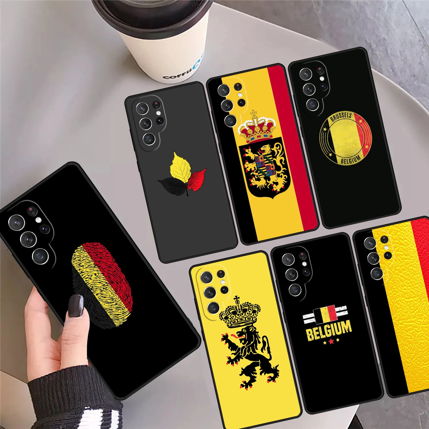 

Belgium Coat of Arms Flag Phone Case Cover For Samsung Galaxy S24 S25 Ultra S23 S22 Plus S21 FE S20 Note 10 20 Pro