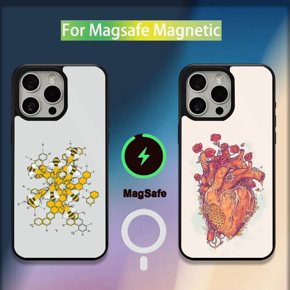 

Bee Honey Art Print Phone Case For iPhone 16,15,14,13,12,11,Plus,Pro,Max,Mini Magsafe Magnetic Wireless Charging