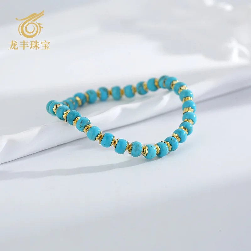 

S925 Silver Plated 18k Gold Turquoise Women's Bracelet
