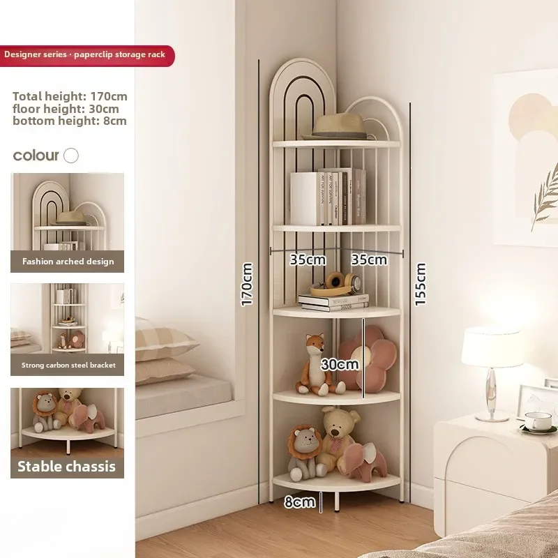 Triangular shelf corner floor-to-ceiling household corner bookshelf wall floor-to-ceiling locker storage rack