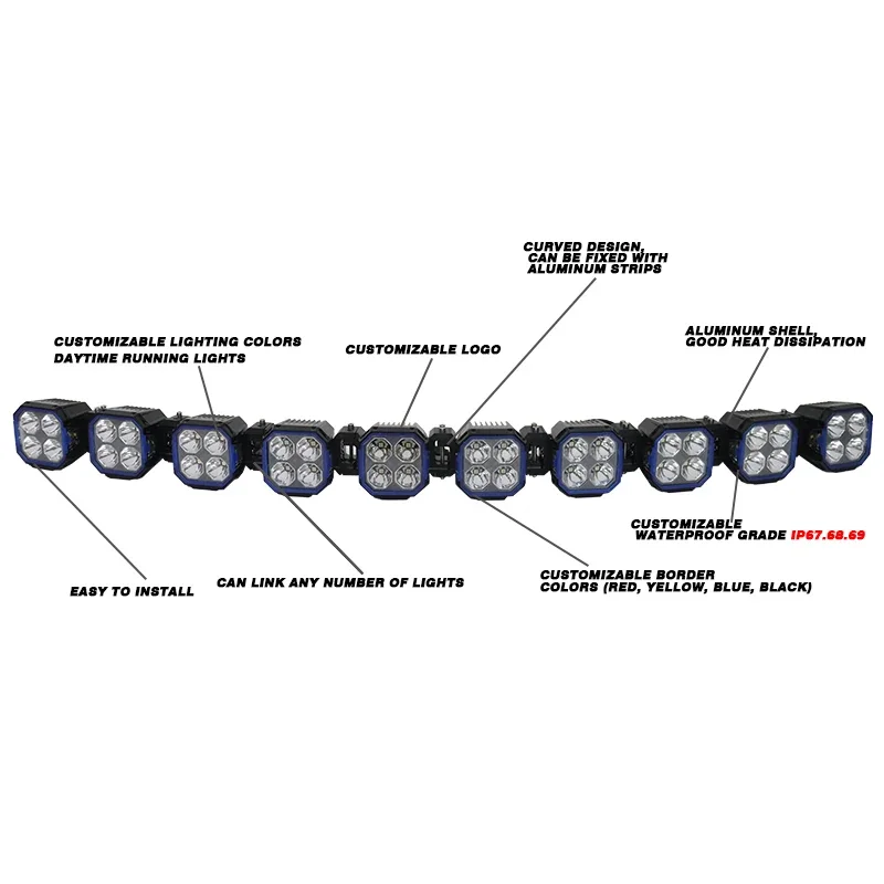 New Arrive 43 Inch Led Light Bars Pods 12v 24v Side Shooter 4x4 Off Road Led Spot Light Pods With Amber for Trucks ATV UTV SUV