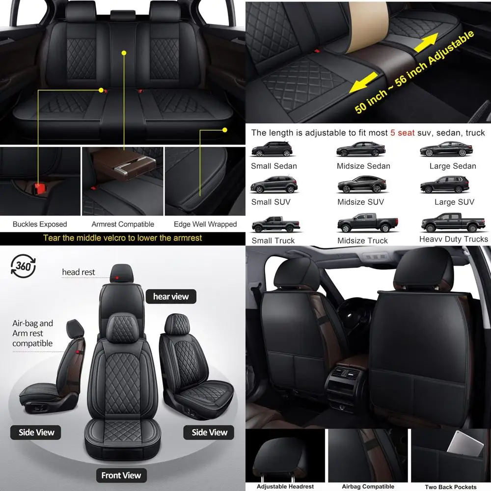 

Полный комплект чехлов на сиденья, чехлы на автомобильные сиденья, черная защита автомобильных сидений, водонепроницаемые автомобильные чехлы на сиденья спереди и сзади, подходят для большинства седов