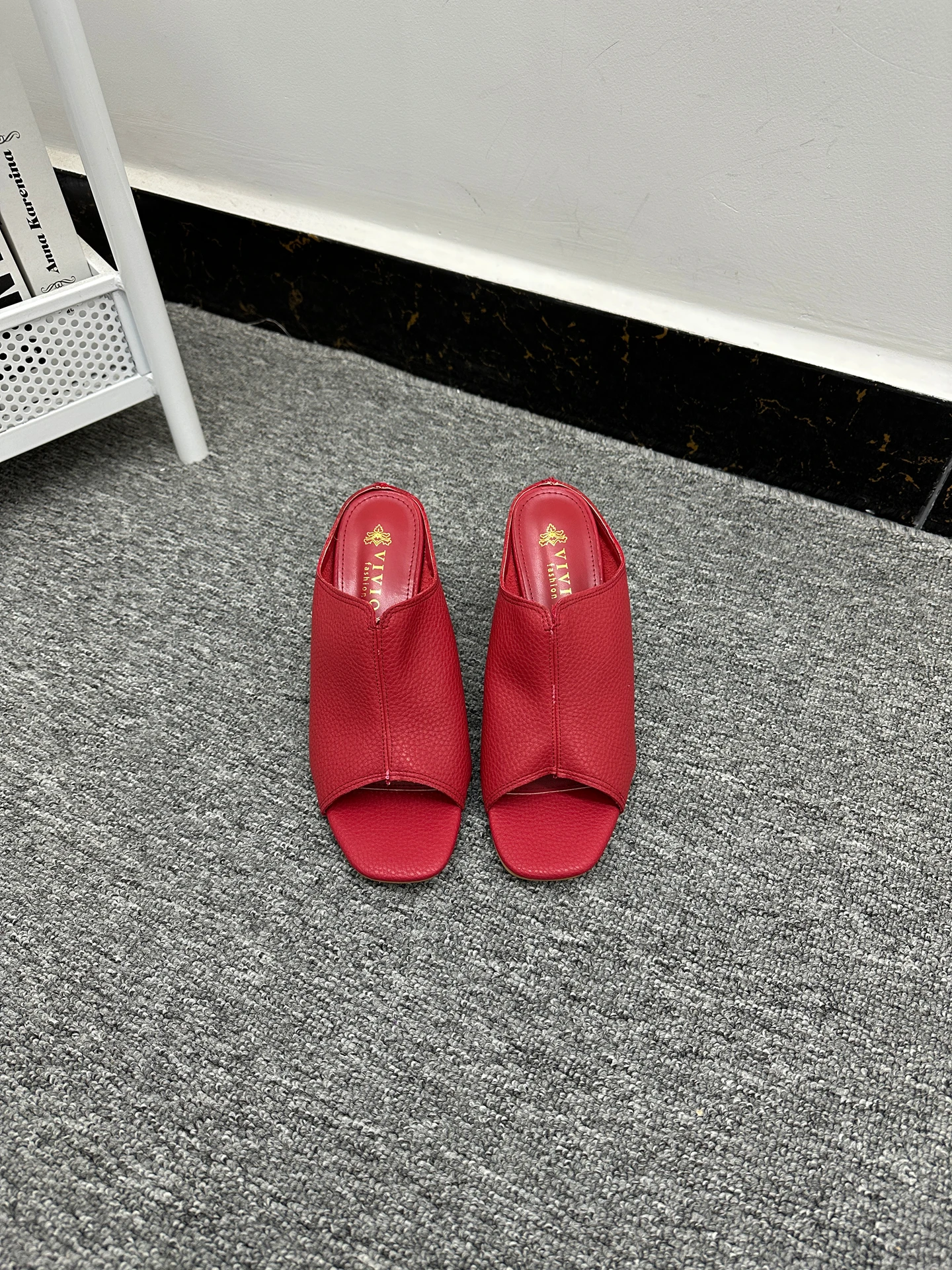 Comfortable Pure Color Sandals Women's Open Toe Thick Heel One Strap Slippers Soft Surface Wear Resistant Casual Slip-On Shoes