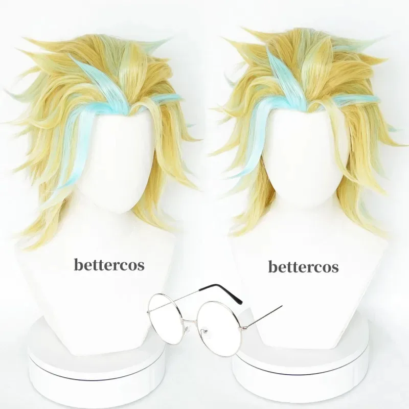 NewRindo Haitani Cosplay Anime Blu dorato con occhiali Capelli in fibra sintetica + Parrucca Cap2025