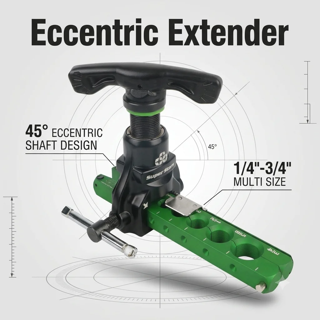 806A Aluminum Alloy Copper Tube Expander for HVAC/Ductwork Application-Ratchet Hand Electric Dual-use Trumpet Flaring Tool Kit