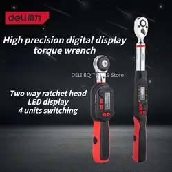 Deli Digital Display Torque Wrench High Precision Mini Preset Torque Wrench Adjustable Torque Automobile Repair Tire Wrench Set