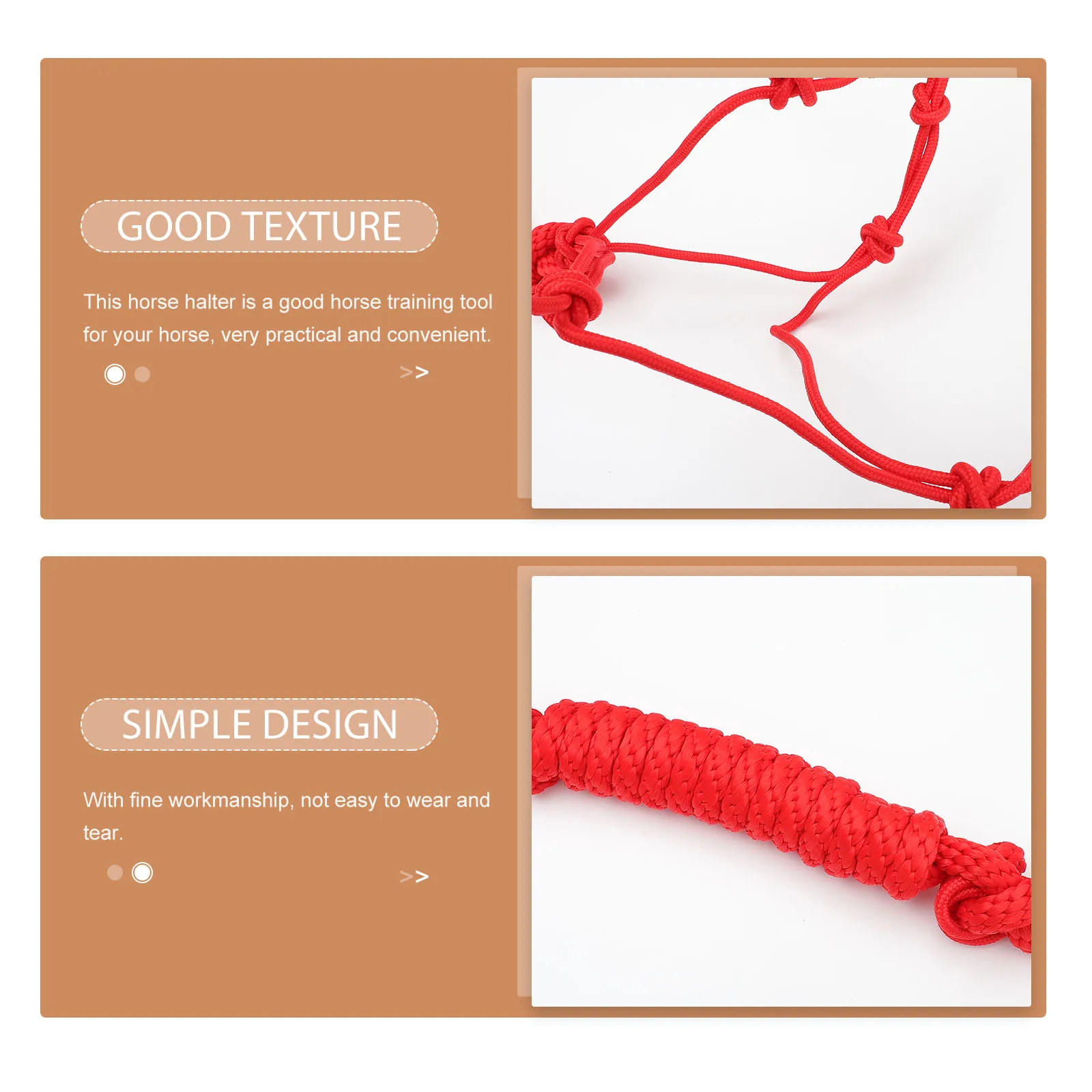 جديلة المحمولة عقدة قماش قوي دائم قوي مريح صالح الحصان معدات التدريب حبل الرسن Bridles الرسن #1