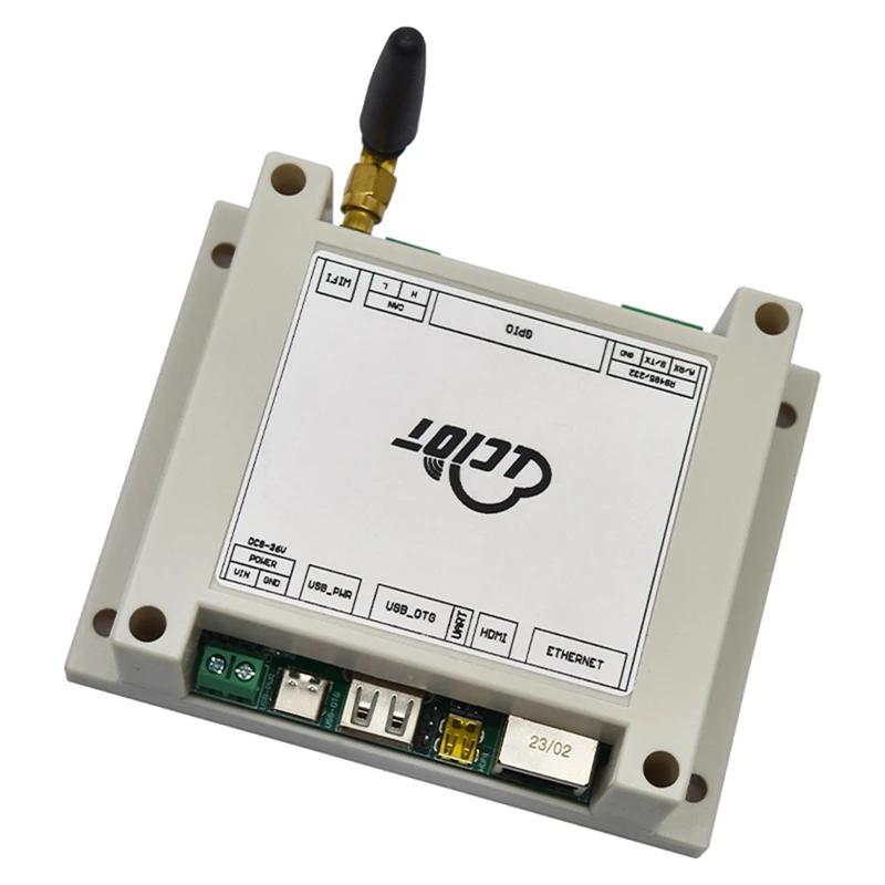 DT21 RK3328 Industrial Computer for Edge Computing Box, 2-in-2-Out Ethernet WiFi CAN, Embedded PC for IoT