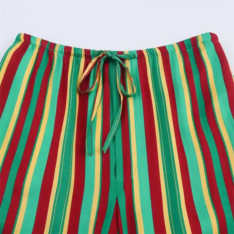 패셔너블한 캐주얼 스트라이프 루즈 여성 바지 가을 유럽 스타일 올매치 편안한 잠옷 바지