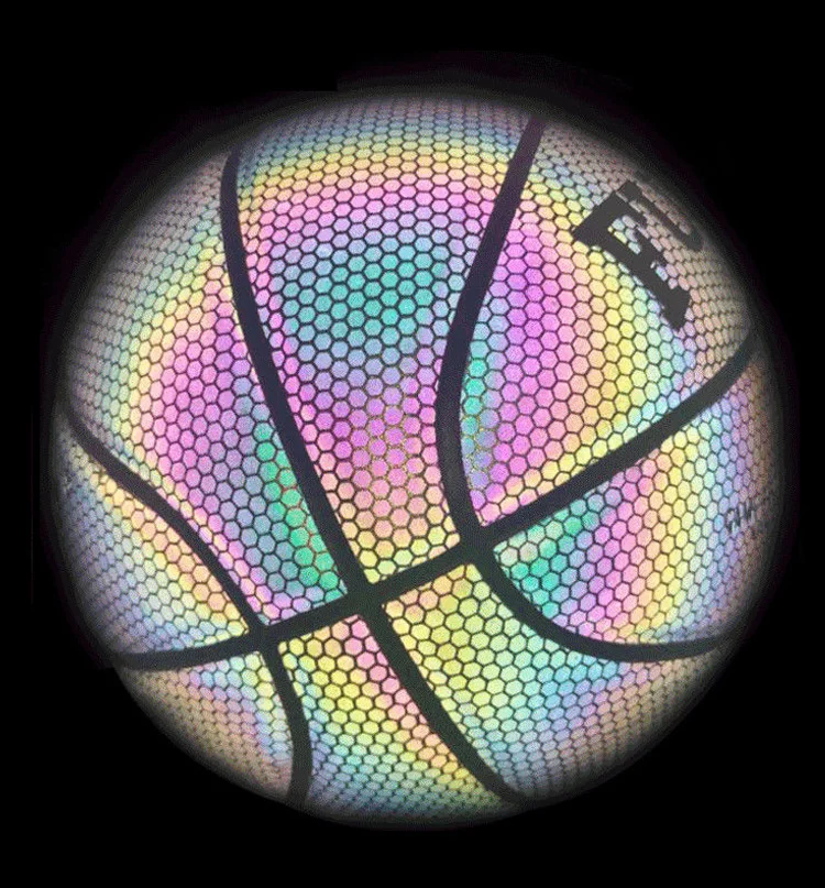 

Hot Selling PU Basketball Reflective Ball Glow Basketball Size 7 Size 5 Outdoor Indoor Ball Glowing Luminous Basketbol Gift