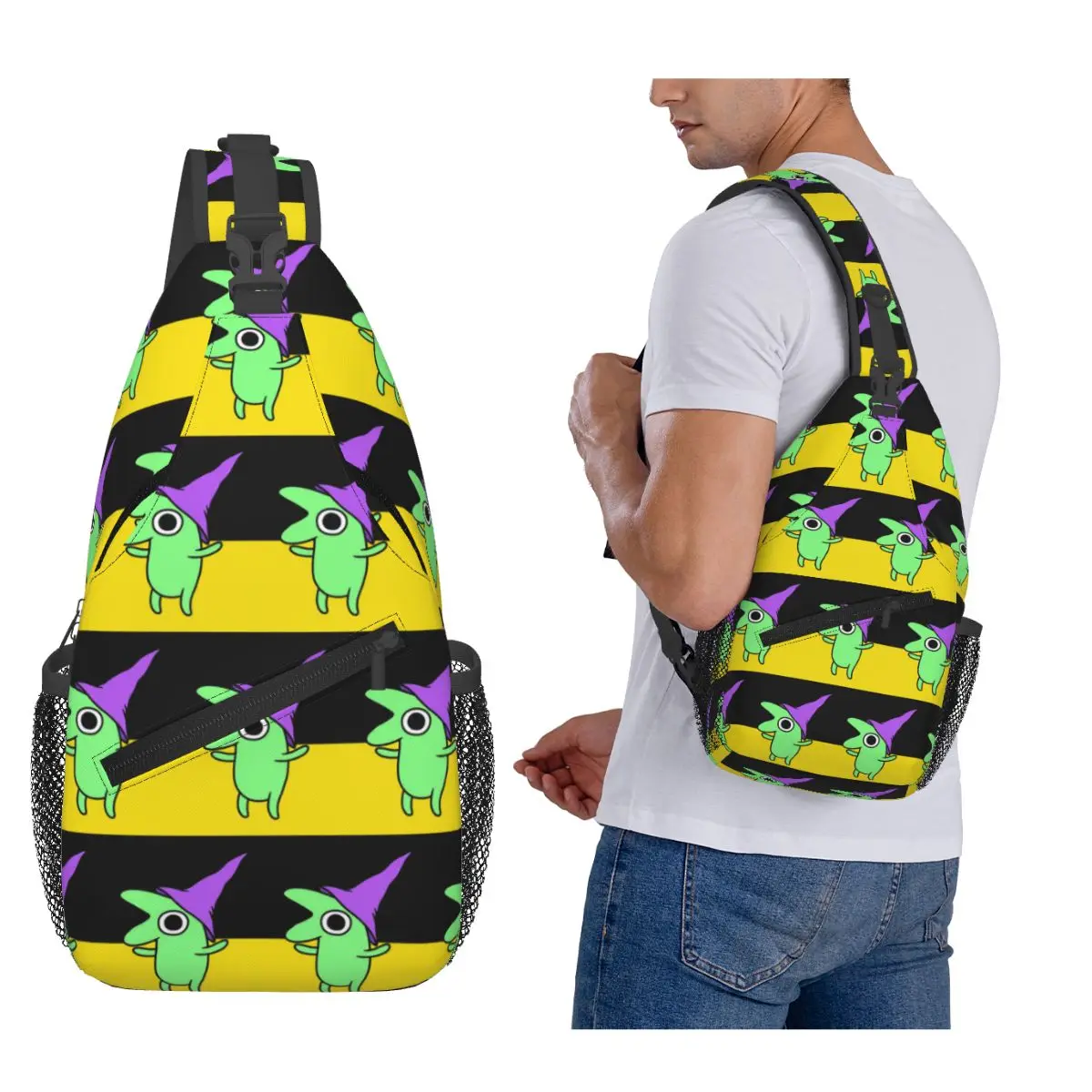 

Грудная сумка Glep From Smiling Friends, мужской рюкзак через плечо на слинге, нагрудная сумка, дорожный походный рюкзак, сумка на плечо