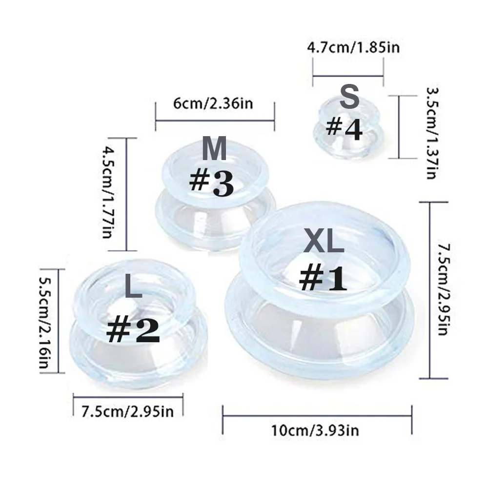 Juego de Ventosas de silicona para masaje corporal, Ventosas para espalda Gua Sha, anticelulitis, estiramiento de la piel, frascos de fisioterapia