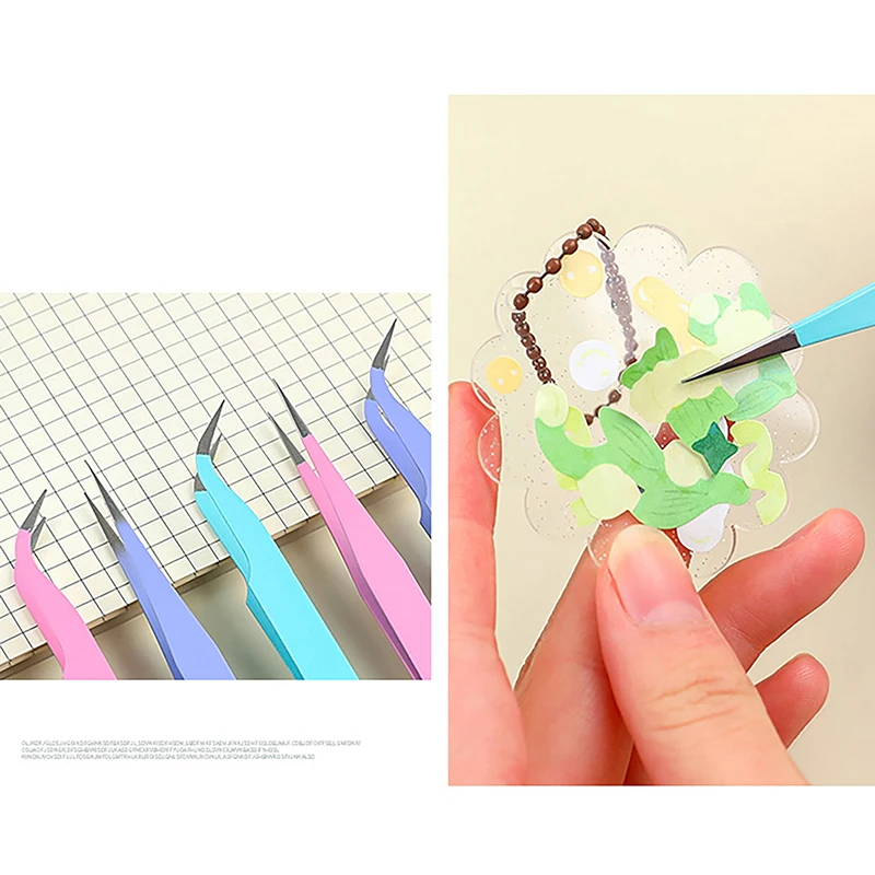 [MOA]2Pcs/set Anti-static Elbow and Straight Stainless Steel Tweezers for Kitchen Bakeware Decoration Cake Mold Sugarcraft Tool