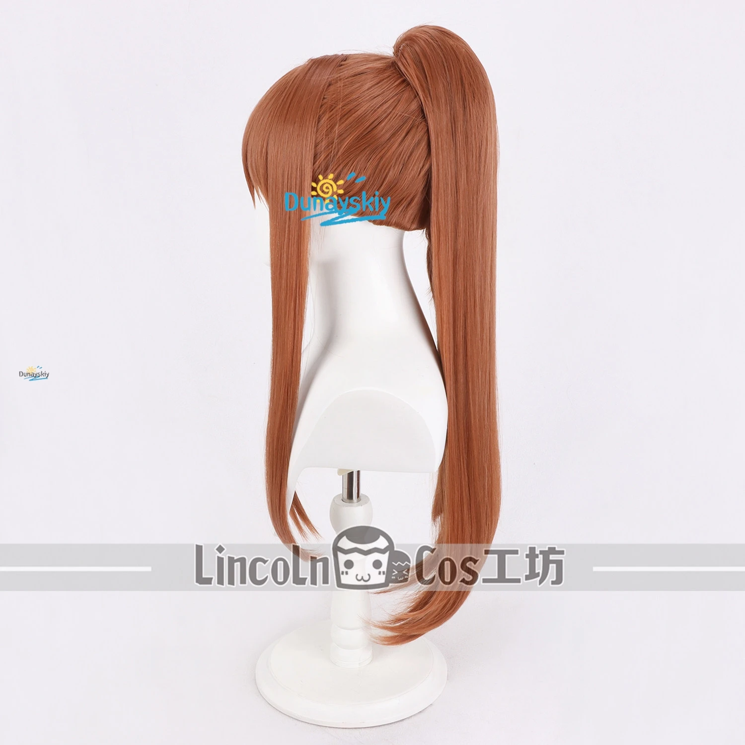 DDLC Monika Character Cosplay Wig Long Natural Ponytail 80 100cm with Bow Accessory Heat Resistant Wig for Halloween Outfits view 4