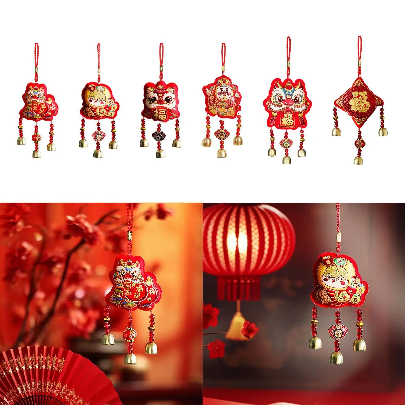 Carillon éolien avec clochettes, décoration du Nouvel An chinois pour l'entrée de la maison, le salon