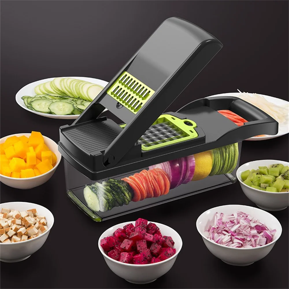 12 in 1 Vegetable Chopper Multifunctional Food Veggie Chopper Salad Manual Grater Kitchen Gadgets Mandolin Potato Cheese Grater