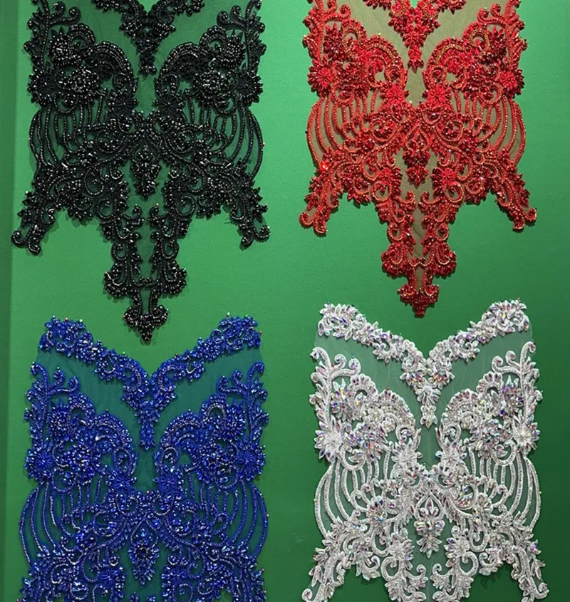 Imagem -02 - Xaile Rhinestone para Vestido de Casamento Faça Você Mesmo Patch Costurado à Mão Strass Espumante Strass Ombros 20 Cores Rs48522