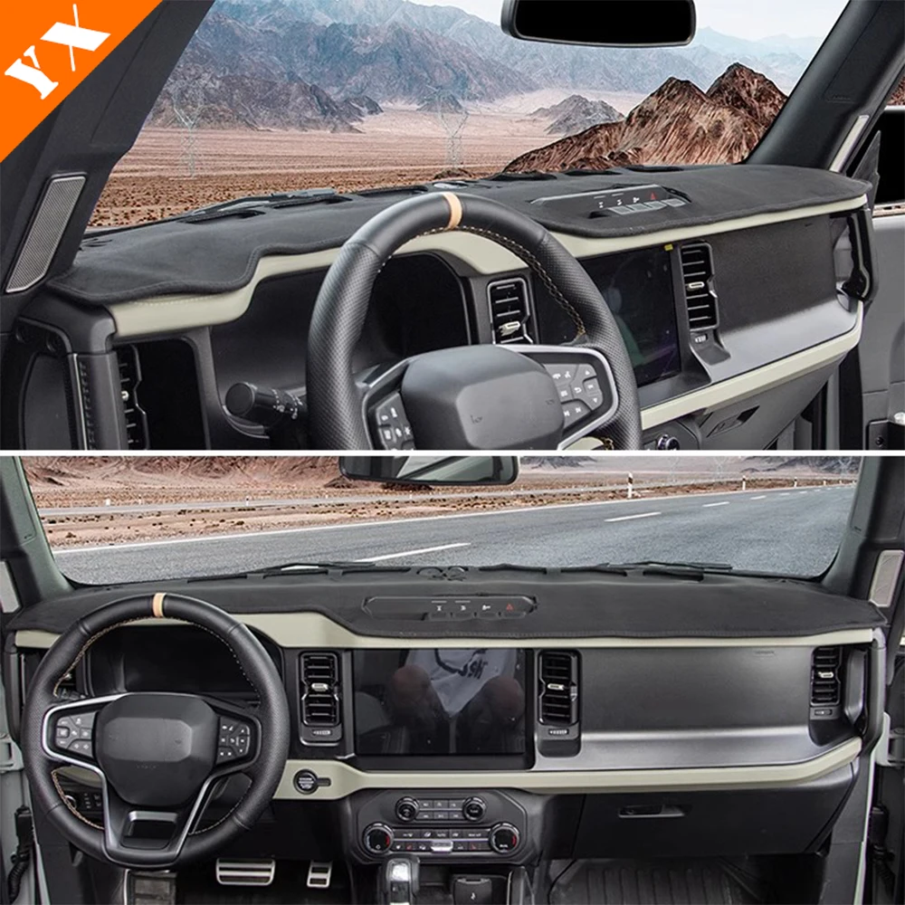 

Аксессуары для Ford Bronco 2024, автомобильная центральная панель управления, приборная панель с солнцезащитным козырьком, антибликовый антибликовый коврик