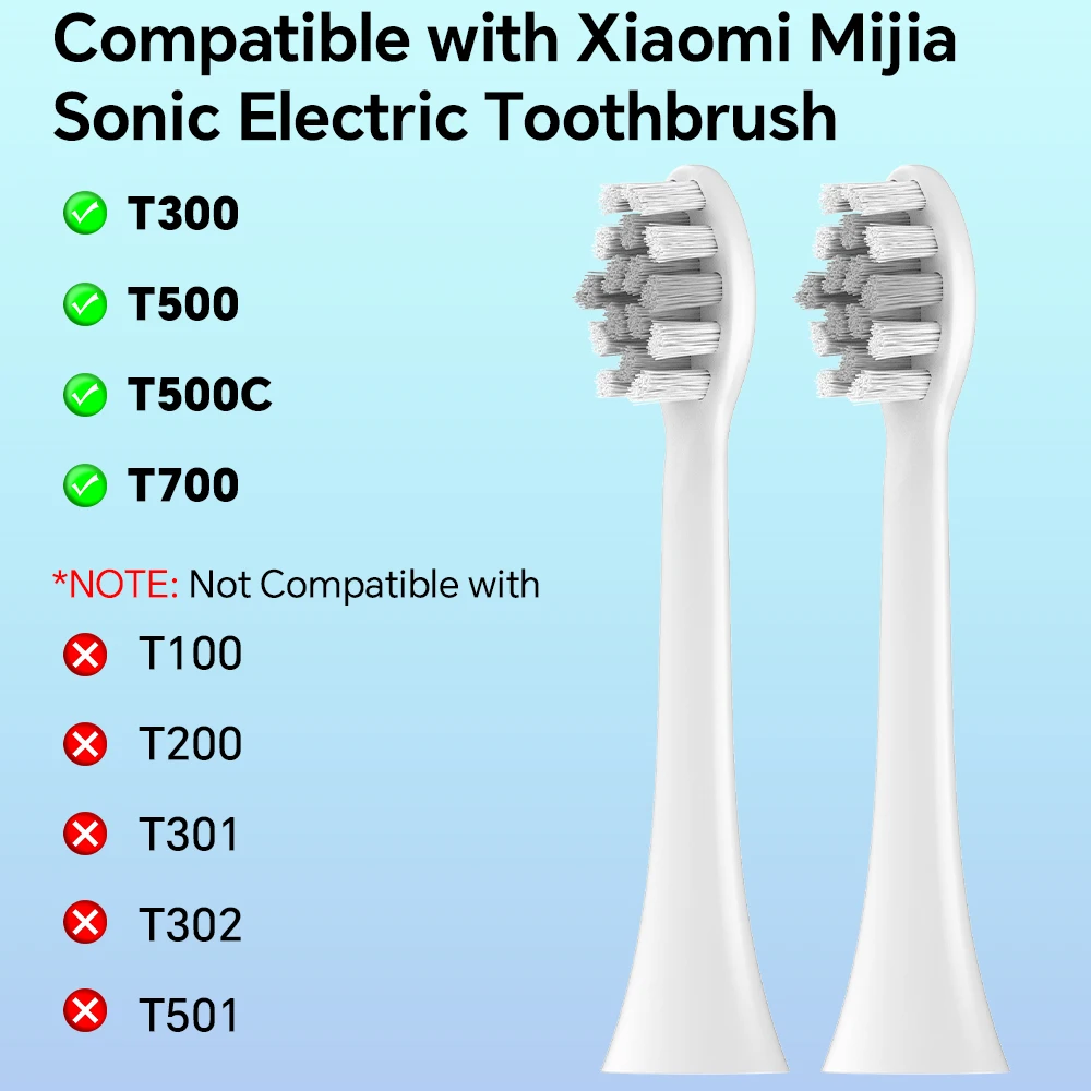 2/4/8/12pk Sonic Replacement Brush Heads Compatible with Xiaomi T300/T500/T500C/T700 Electric Toothbrush, Tooth Brush Refills